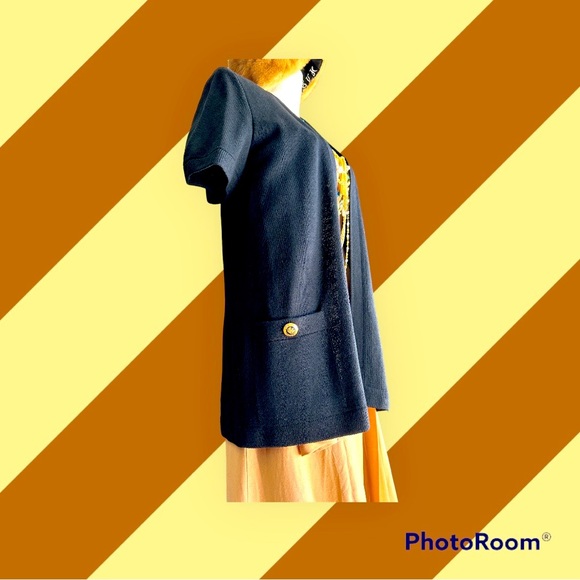 St. John Basics Santana Knit Open Front Short Sleeve Cardigan - Picture 1 of 5